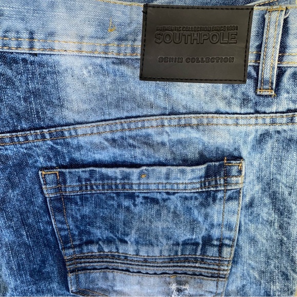 Southpole Baggy Jeans Men 42x32 * Distress 90s Y2K Blue Hip Hop Skater 82628 - Picture 12 of 16